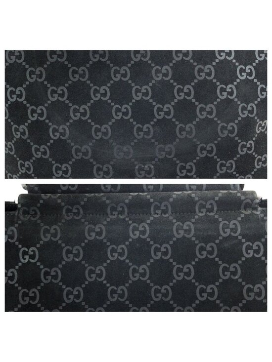 Second-hand Gucci handbags Gucci GG Pattern Black Silver Suede 000 Tote